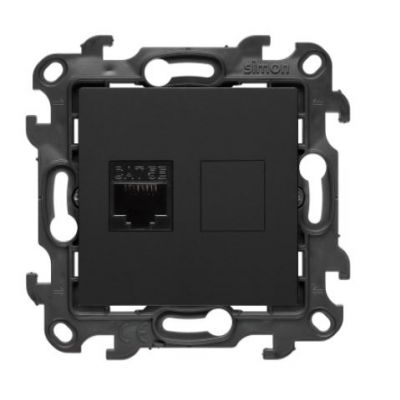 Simon 24 Gniazdo komputerowe pojedyncze RJ45 kat. 5e czarny mat N51.01/49 (N51.01/49)